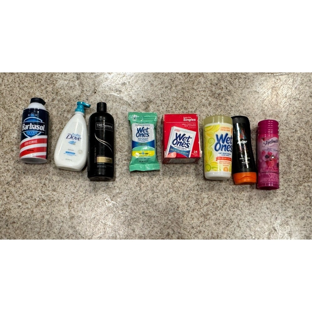 RARE Discontinued Zura 1 Mini Brands Lot Of 8 Barbisol, Wet Ones, Dove & More
